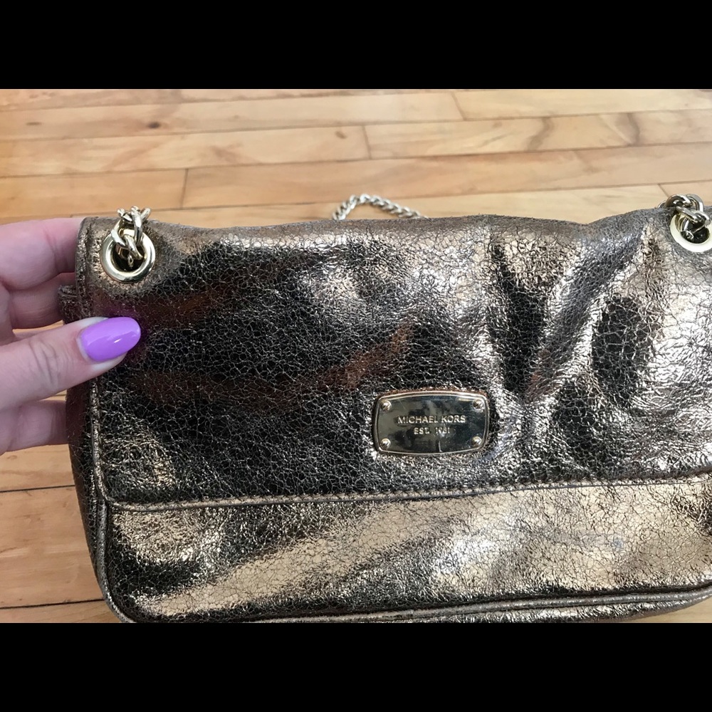 Michael Kors bronze chain shoulder bag
